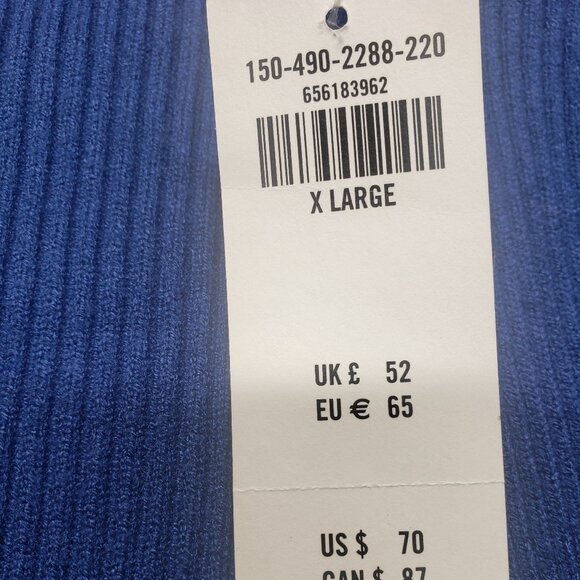 Abercrombie & Fitch Bodysuit Womens XL Blue Ribbed Knit Long Sleeve Wrap Deep V - Picture 3 of 9
